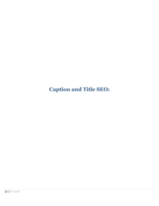 Flickr Tactical Guide