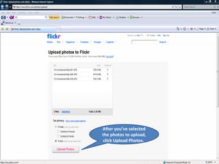 After you’ve selected the photos to upload, click Upload Photos.  
