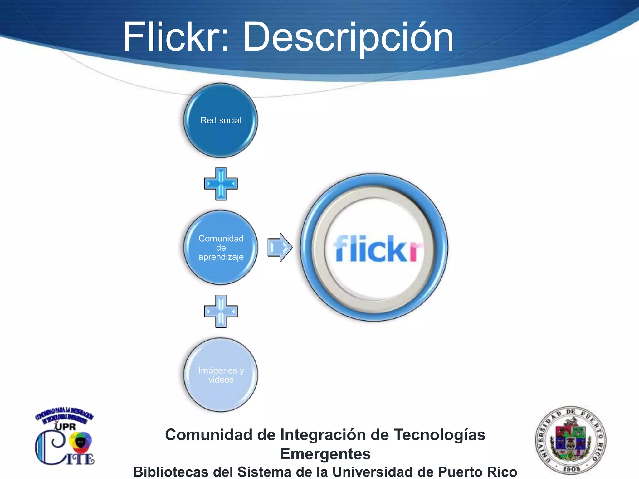 Flickr: DescripciónComunidad de Integración de Tecnologías EmergentesBibliotecas del Sistema de la Universidad de Puerto Rico