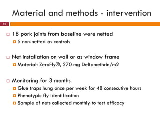 Flies as potential carriers for diseases in pork butcheries in Kampala
