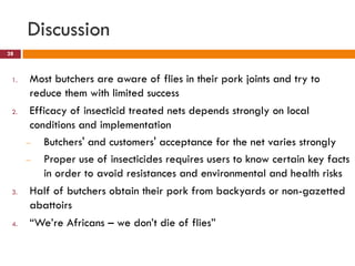 Flies as potential carriers for diseases in pork butcheries in Kampala