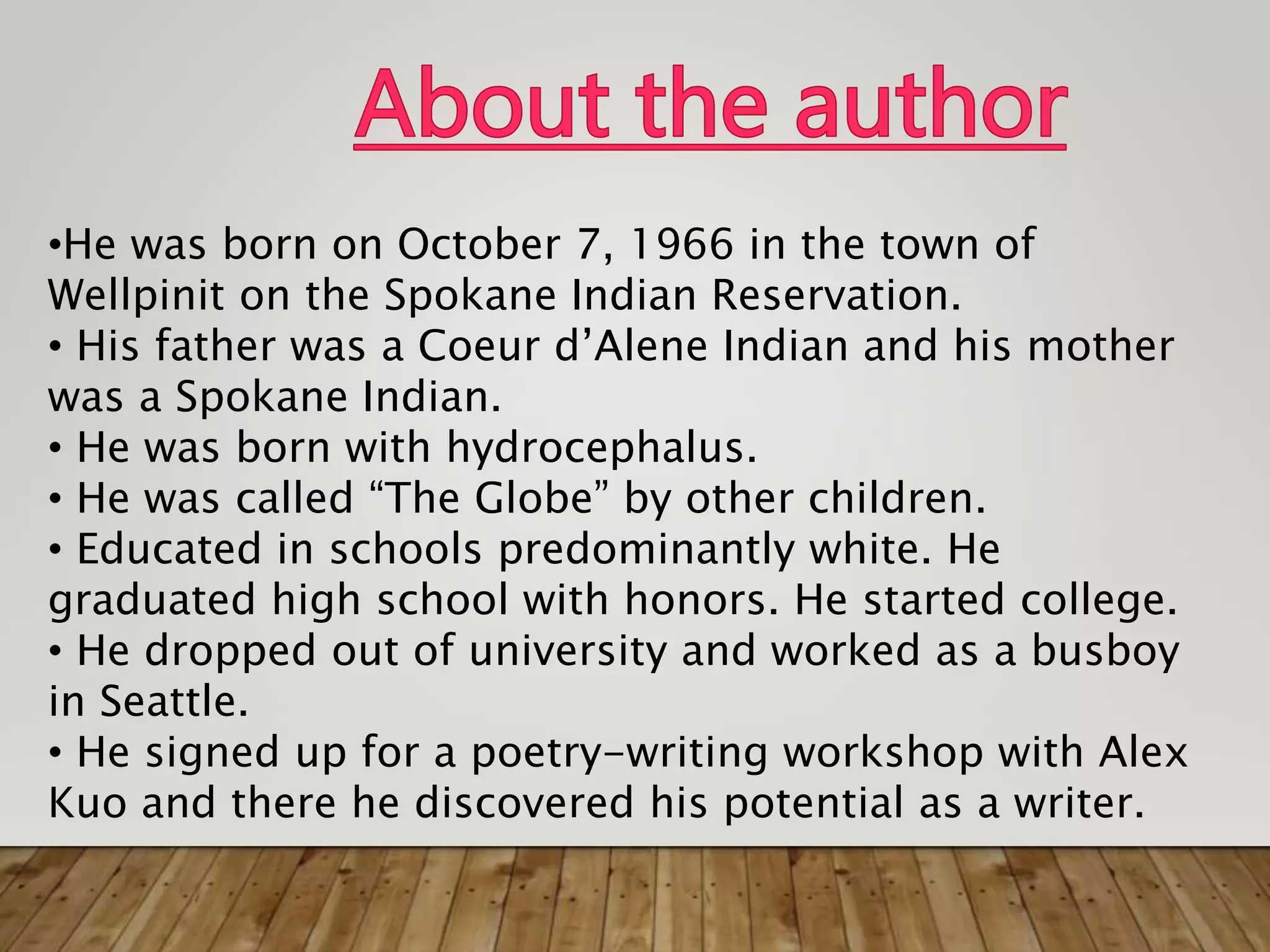 Flight by sherman alexie slidesahre