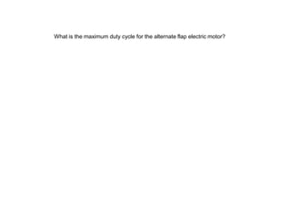 What is the maximum duty cycle for the alternate flap electric motor?
 
