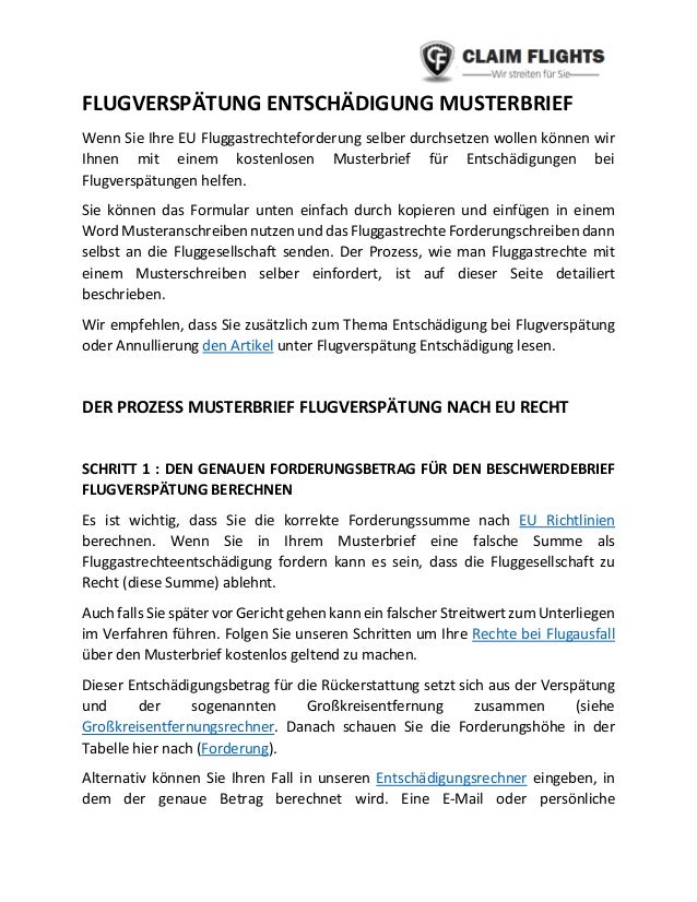 flugversptung entschdigung musterbrief wenn sie ihre eu fluggastrechteforderung selber durchsetzen wollen knnen wir ihn - Flugverspatung Entschadigung Muster flugversptung entschdigung musterbrief wenn sie ihre eu fluggastrechteforderung selber durchsetzen wollen knnen wir ihn - Flugverspatung Entschadigung Muster