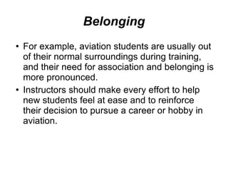 Flight Instructor Human Behavior Lesson | PPT