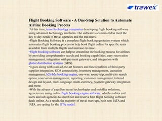FLIGHT MODULE | FLIGHT BOOKING SYSTEM | FLIGHT TICKETING SOFTWARE | PPTX