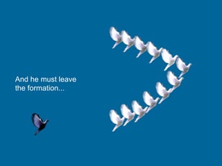 And he must leave
the formation...
 