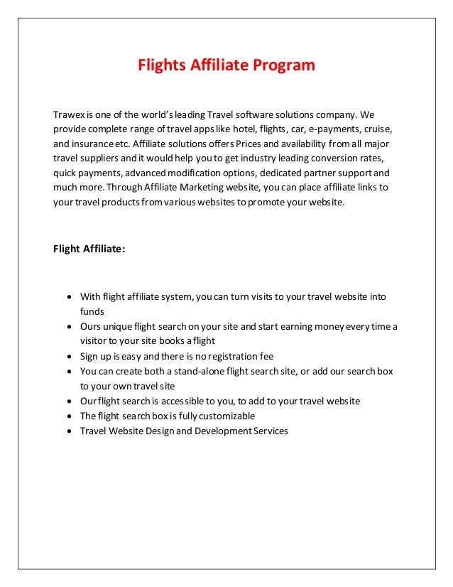 flights affiliate program
