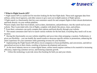 FLIGHT SEARCH API | FLIGHT RESERVATION SOFTWARE | PPTX