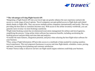 FLIGHT SEARCH API | FLIGHT RESERVATION SOFTWARE | PPTX