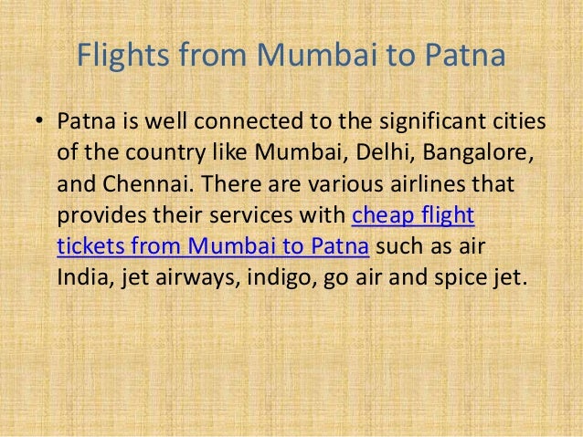 Flights from mumbai to patna