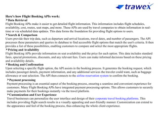 FLIGHT TICKET API | API INTEGRATION PLATFORM | PPTX