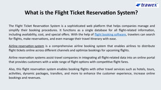 Flight Ticket Reservation System | Flight Booking Engine API | PPTX
