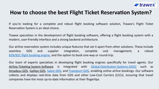 Flight Ticket Reservation System | Flight Booking Engine API | PPTX