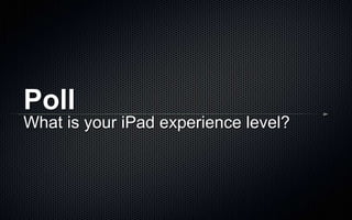 Poll
What is your iPad experience level?
 