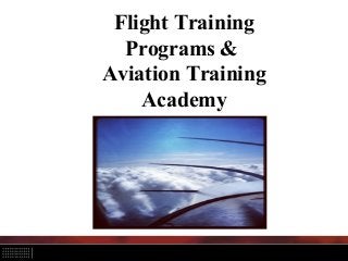 Flight Training
Programs &
Aviation Training
Academy
 