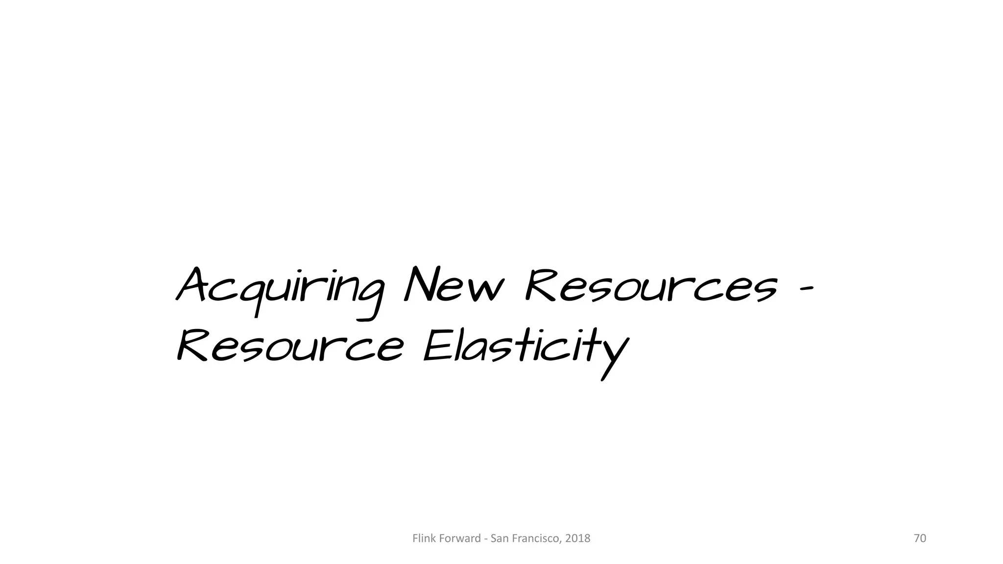 Acquiring New Resources – Resource Elasticity Flink	Forward	- San	Francisco,	2018 70 