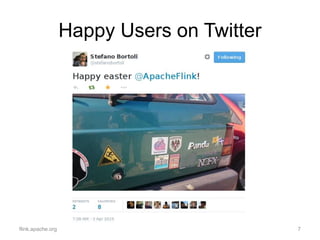 Happy Users on Twitter
flink.apache.org 7
 