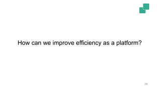 28
How can we improve efficiency as a platform?
 