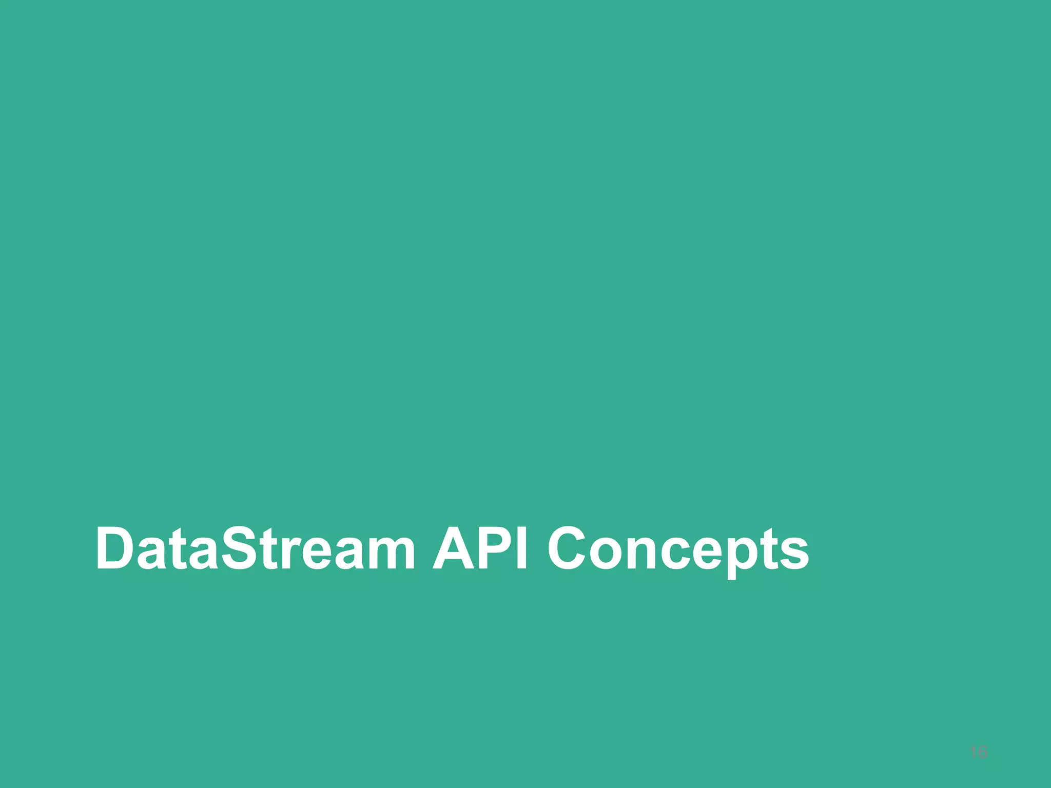 DataStream API Concepts
16
 