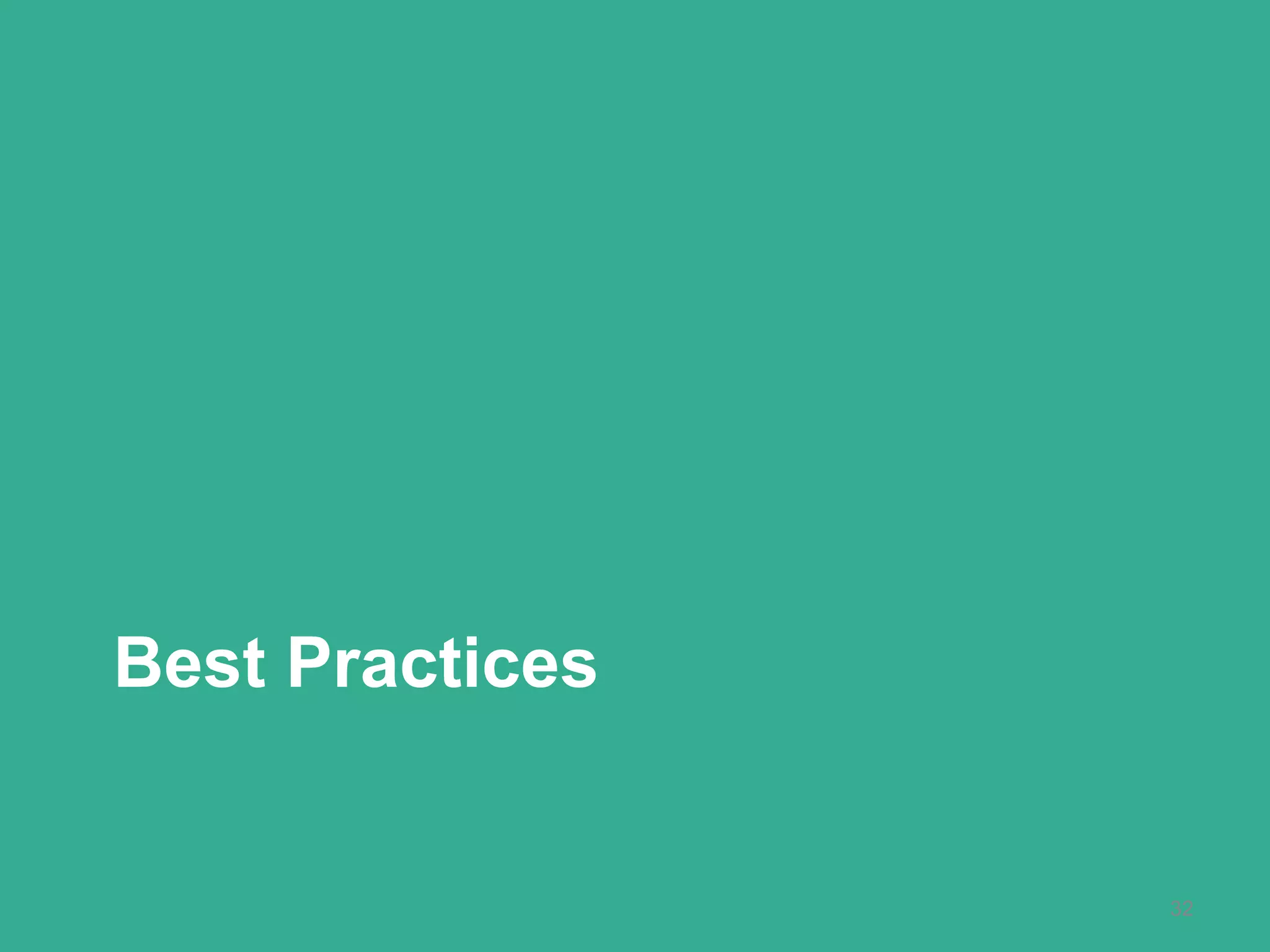Best Practices
32
 