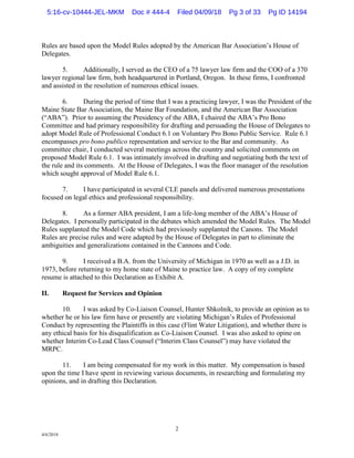 Flint Water (Waid v. Snyder, No. 16cv10444 (E.D. Mich.)) Response to 404 MOTION to Amend/Correct 401 MOTION Replacement of Co-Liaison Counsel for Individual Cases AND CROSS-MOTION TO DISCHARGE INTERIM CO-LEAD CLASS COUNSEL