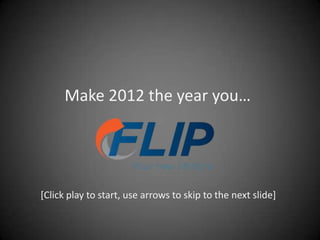 Make 2012 the year you…




[Click play to start, use arrows to skip to the next slide]
 