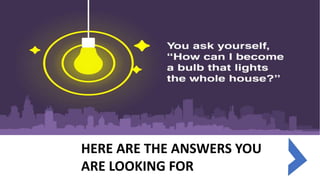 HERE ARE THE ANSWERS YOU
ARE LOOKING FOR
 