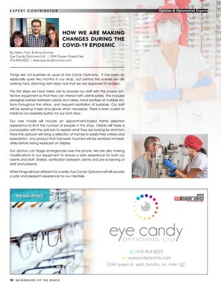 12 N E I G H B O U R S O F T H E B E A C H 									
Things are not business as usual at Eye Candy Opticians. It has been ...