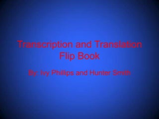 Transcription and Translation
          Flip Book
  By: Ivy Phillips and Hunter Smith
 