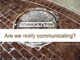 Are we really communicating?
Photo by elycefeliz, Creative Commons Attribution Share/Remix License, https://www.flickr.com/photos/elycefeliz/3224486233/in/photostream/
By:	
  Alexandra	
  Lau	
  Tang	
  
 