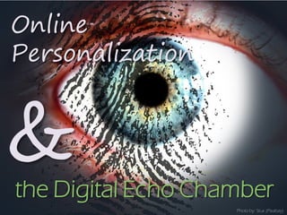 Online
Personalization
Photo by: Stux (Pixabay)
&the Digital Echo Chamber
 