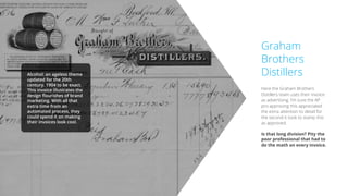 Alcohol: an ageless theme
updated for the 20th
century. 1904 to be exact.
This invoice illustrates the
design flourishes o...