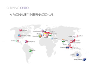 O timing Certo

  A MONAVIETM INTERNACIONAL



            CANADÁ                              alemanha
                              reino unido
                                                        Polónia
                                     FRANça                hungria
           estados unidos   portugal                                                                      JAPão
                                                                                     coreia
                                              áustria
                                                              ISRAEL
                                                                                                   TAIWAN
  MéXICO                                                                       índia
                     PoRTO RICO
                                                                                               HONG KONG
                                                                           MALáSIA

                                                                       tailândia              SINGAPura

                            BRAsIL


                                                                                       AUSTRáLIA



                                                                                                NOva zelândia
 