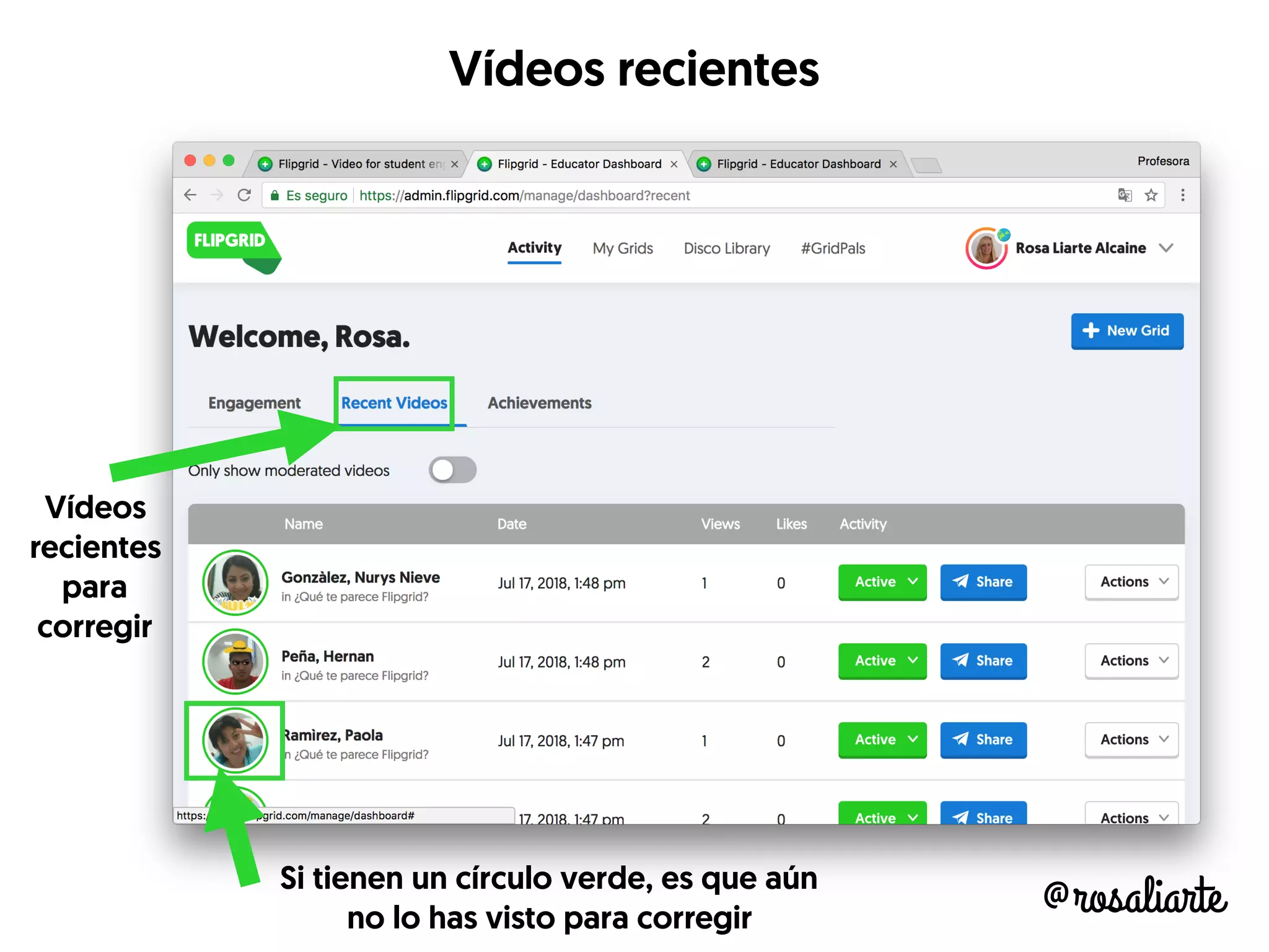 @rosaliarte
Vídeos
recientes
para
corregir
Vídeos recientes
Si tienen un círculo verde, es que aún
no lo has visto para corregir
 
