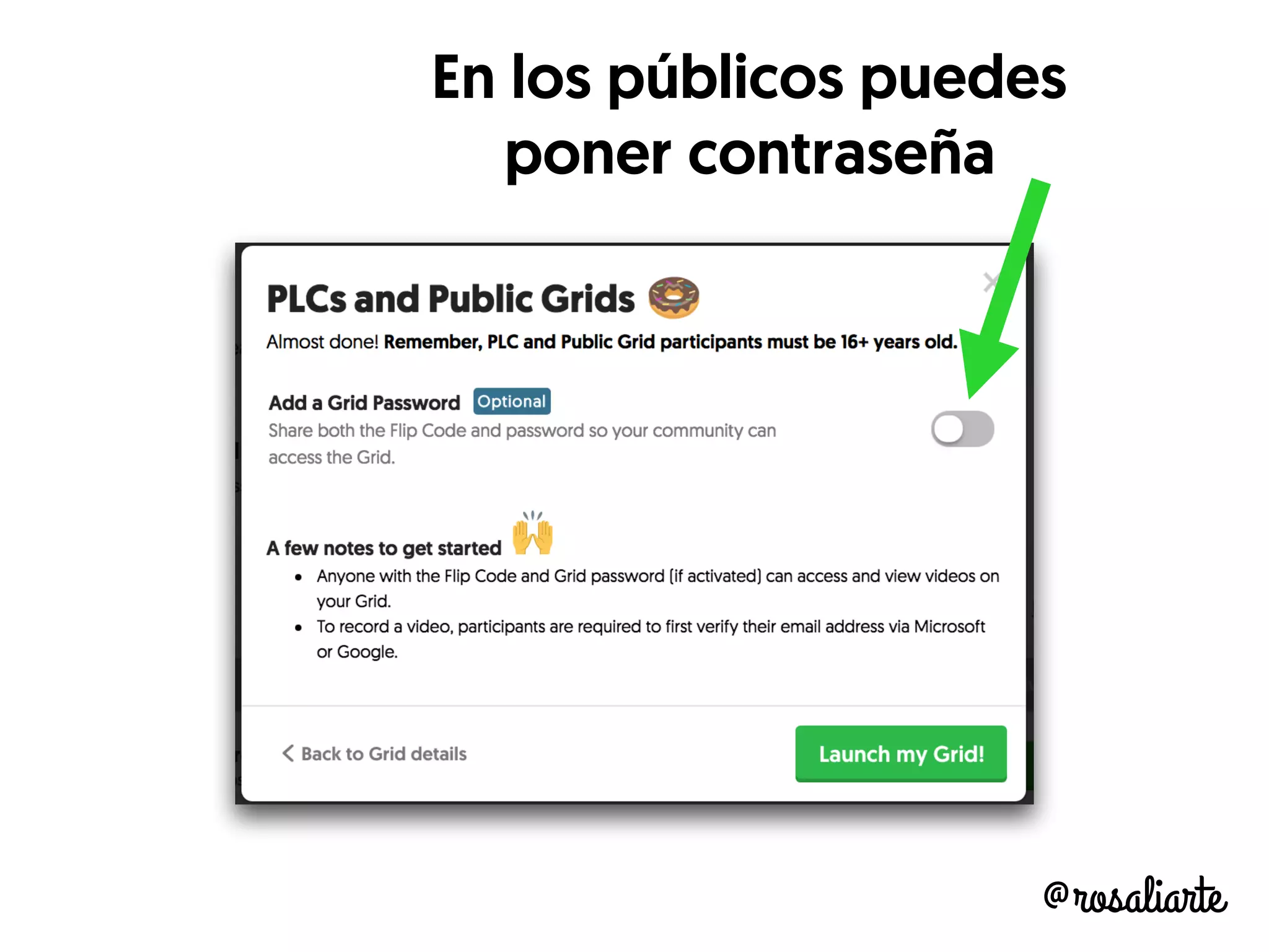 @rosaliarte
En los públicos puedes
poner contraseña
 