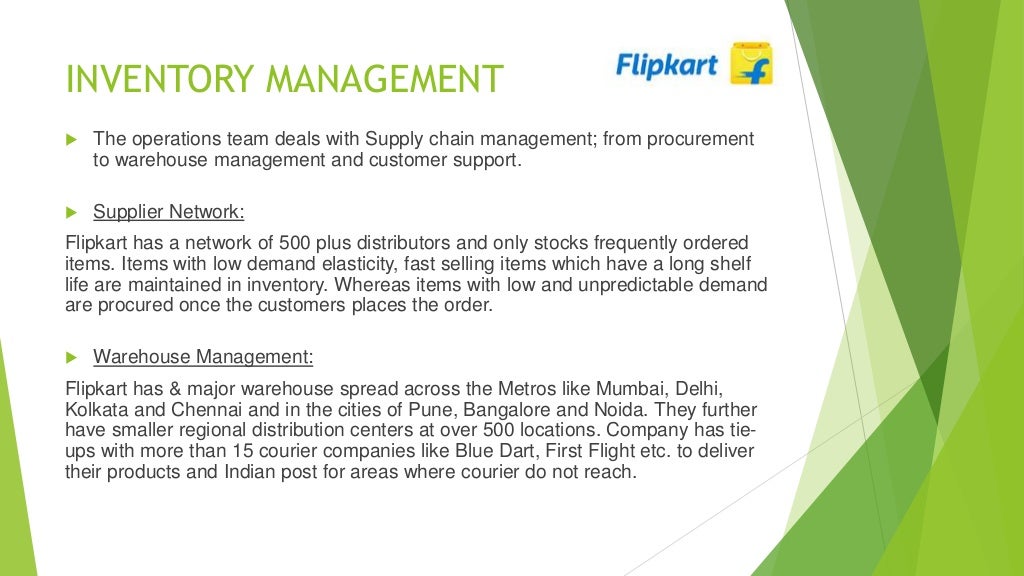 Flipkart Inventory Management Supply chain and distribution
