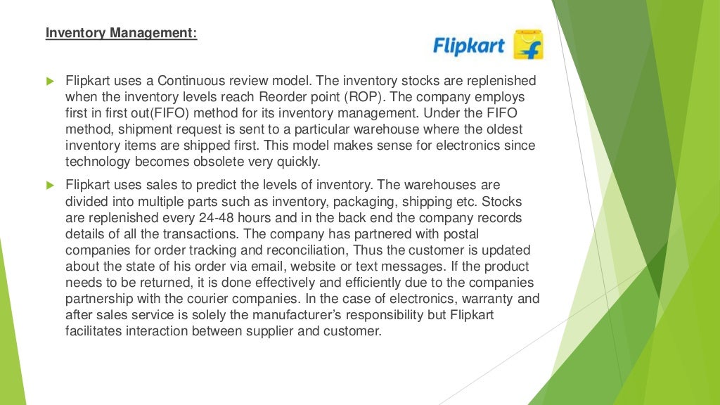 Flipkart Inventory Management Supply chain and distribution