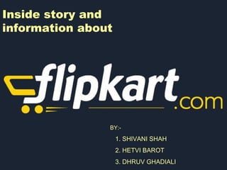 Inside story and
information about
BY:-
1. SHIVANI SHAH
2. HETVI BAROT
3. DHRUV GHADIALI
 