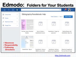 Edmodo: Folders for Your Students
http://edmodo.com
Absences
Responsibility
Following
Directions
 