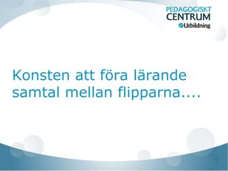 Konsten att föra lärande
samtal mellan flipparna....
 