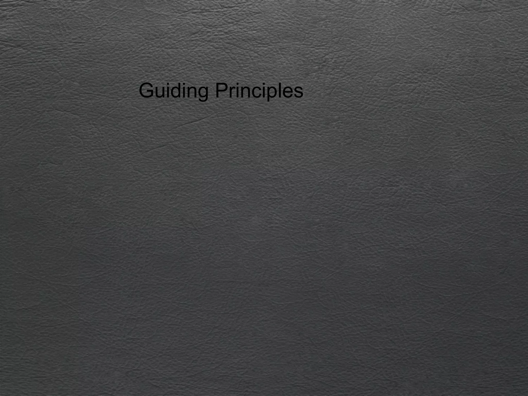 Guiding Principles
 