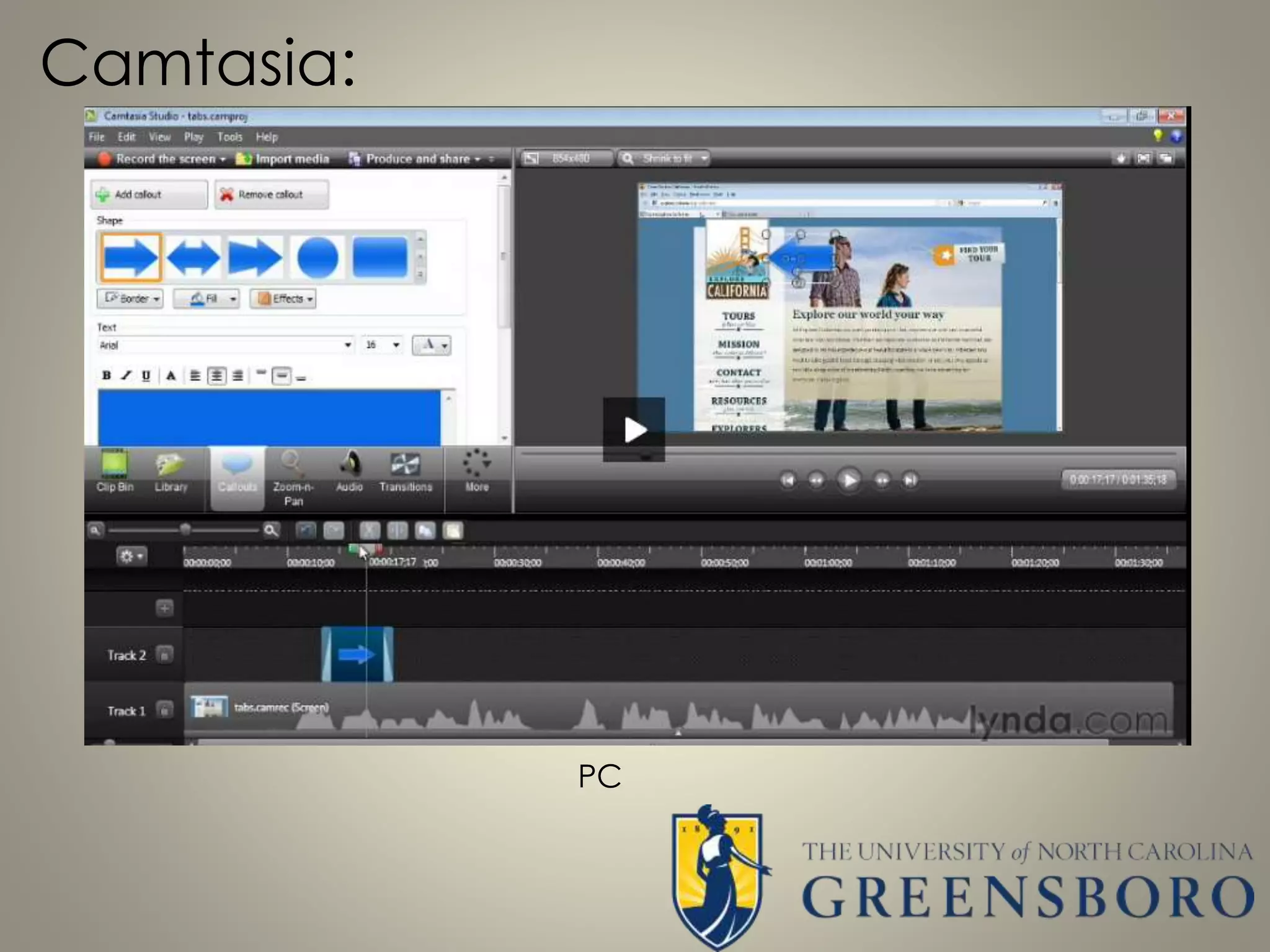 Camtasia:
PC
 