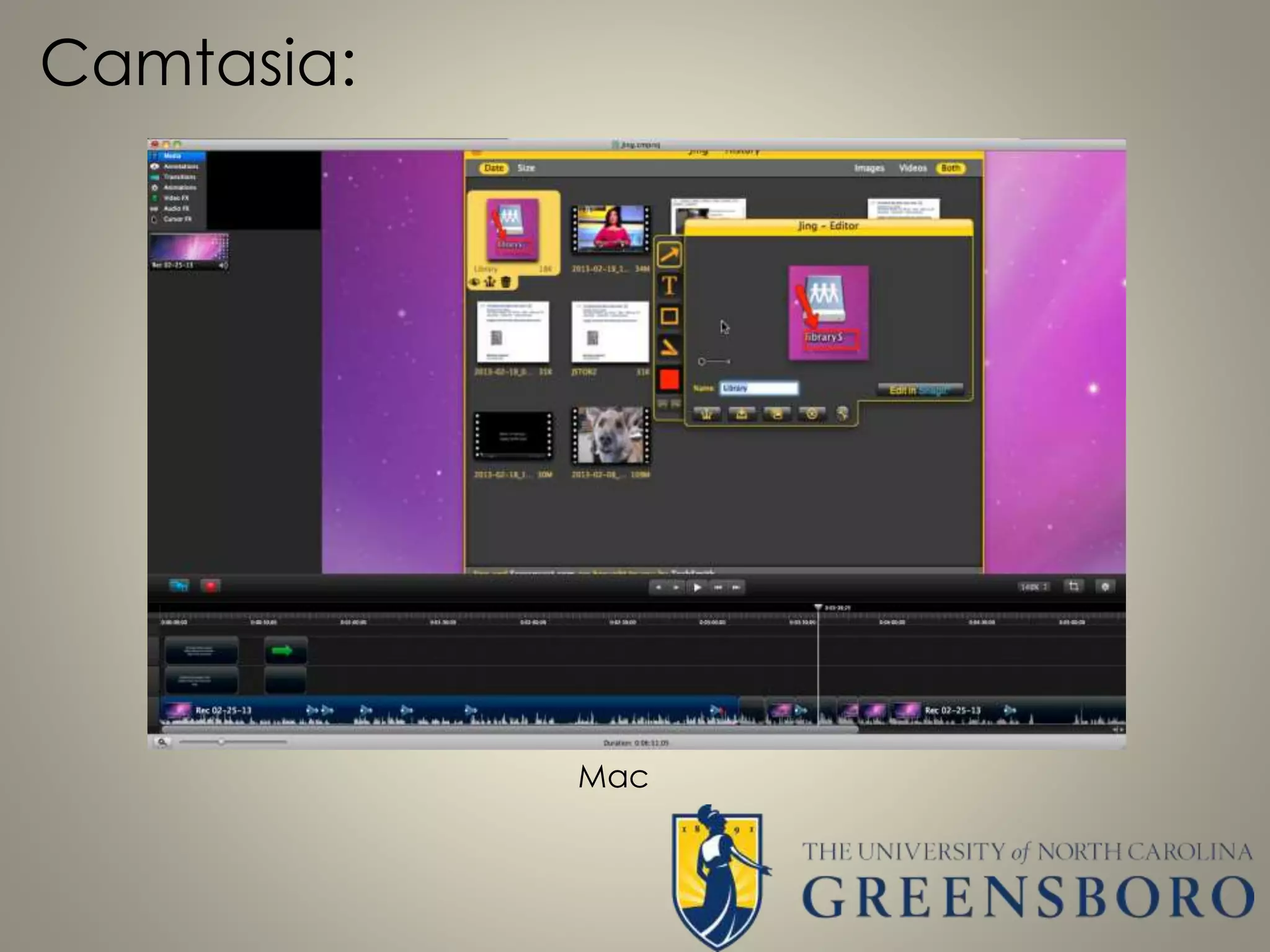 Camtasia:
Mac
 