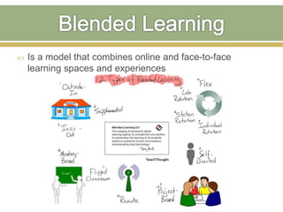  Is a model that combines online and face-to-face
learning spaces and experiences
 
