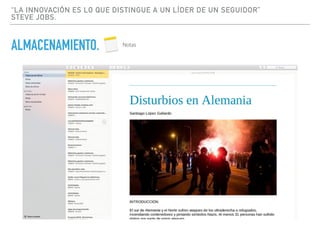 “LA INNOVACIÓN ES LO QUE DISTINGUE A UN LÍDER DE UN SEGUIDOR”
STEVE JOBS.
ALMACENAMIENTO.
 