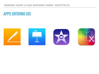 “DEBEMOS HACER LO QUE QUEREMOS SABER” ARISTÓTELES.
APPS ENTORNO IOS
 