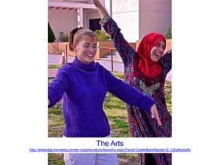 The Arts
http://artsedge.kennedy-center.org/educators/lessons.aspx?facet:GradeBandName=9-12&q#results
 