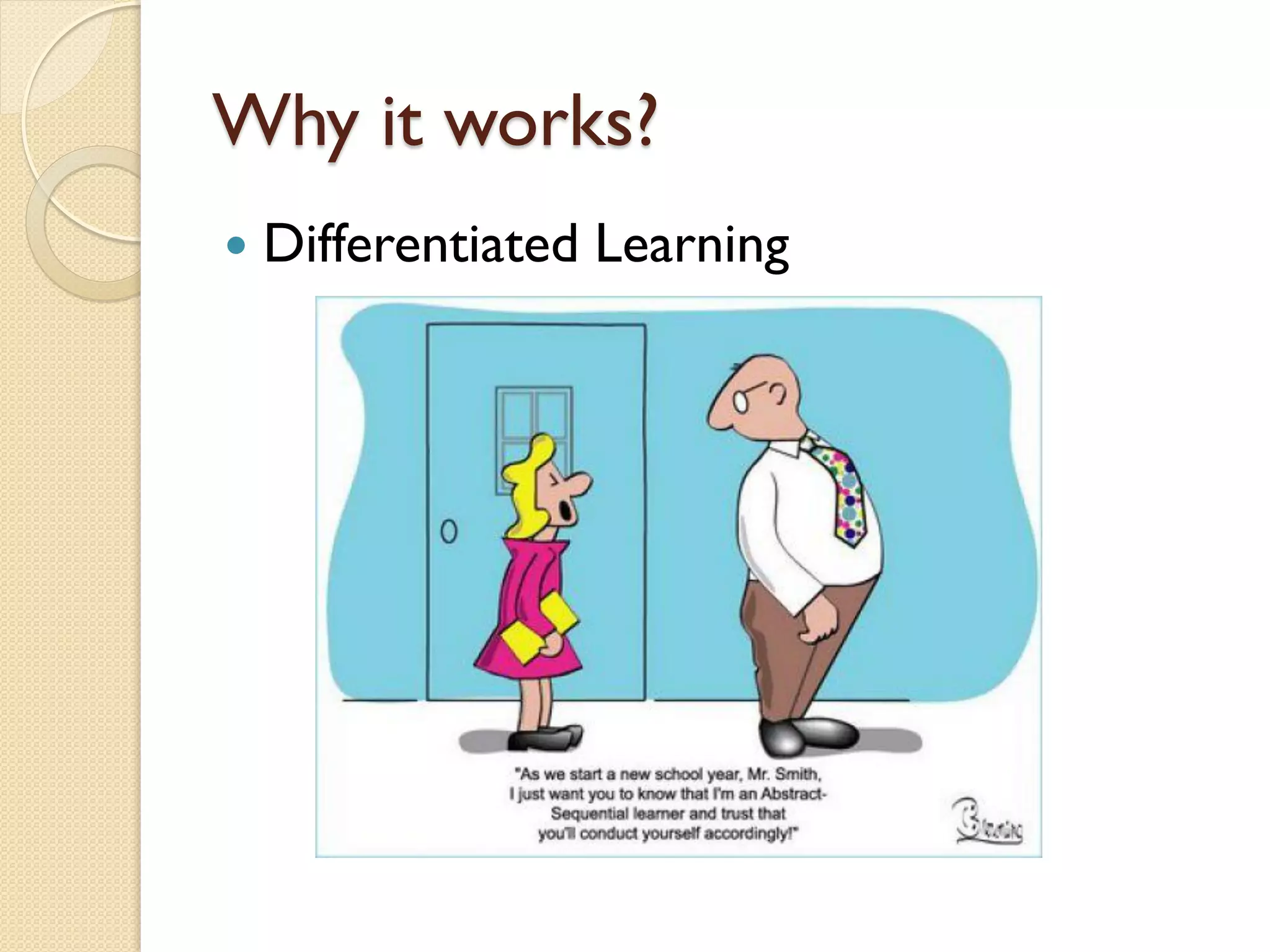 Why it works?


Differentiated Learning

 