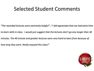 Selected Student Comments

 